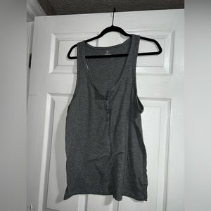 Gray Aerie Buttoned Tank Top.
